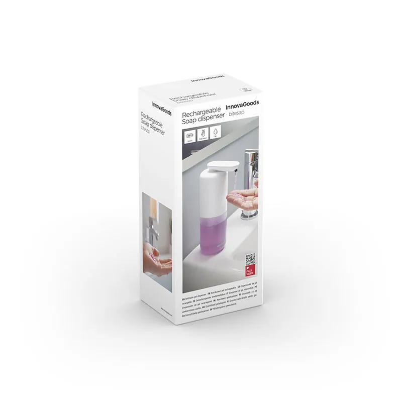 Distributeur Automatique Rechargeable de Savon liquide - 11x21,5x6,5cm-3