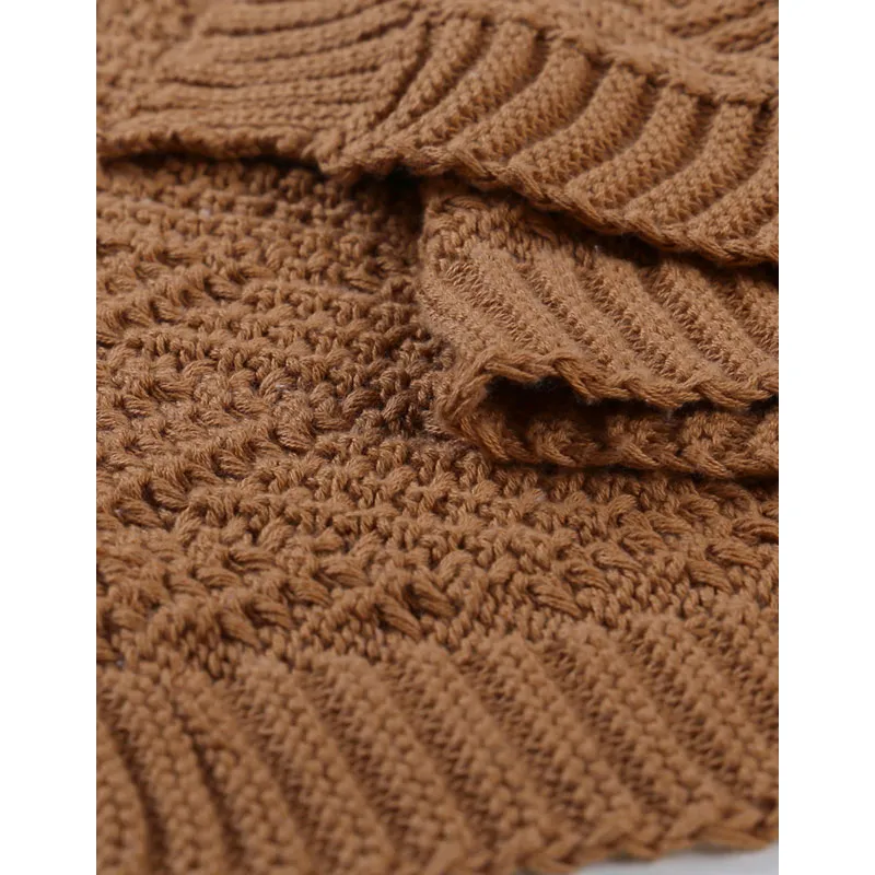 Couverture tricot Sweet Caramel M&M - 75x100cm-1