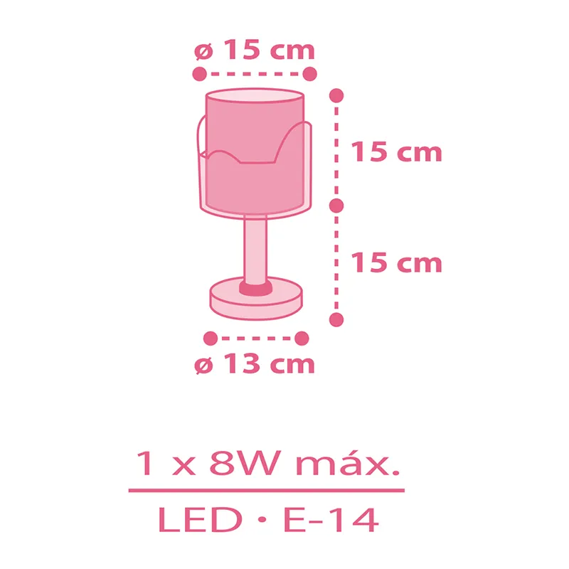 Lampe de chevet Petit Eléphant Rose - 15x15x30cm-4