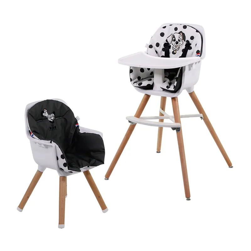 Chaise haute bébé évolutive Paulette Blanc/Noir - 56x88cm-1