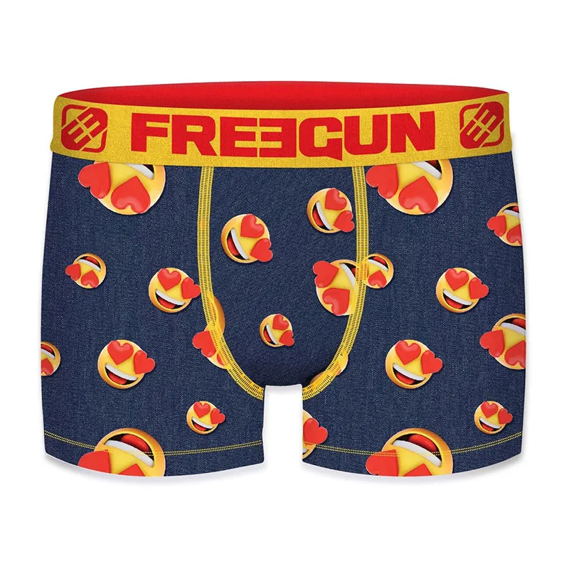 5 Boxers Homme Emoji - Bleu-3