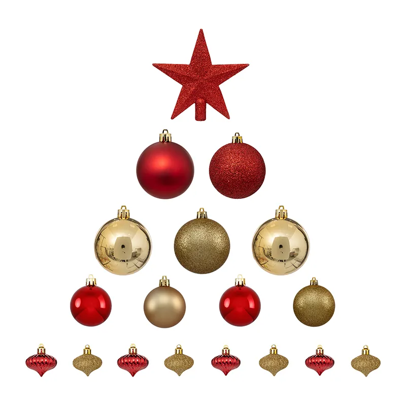 Kit décos de sapin Rouge/Or - 18pcs-0