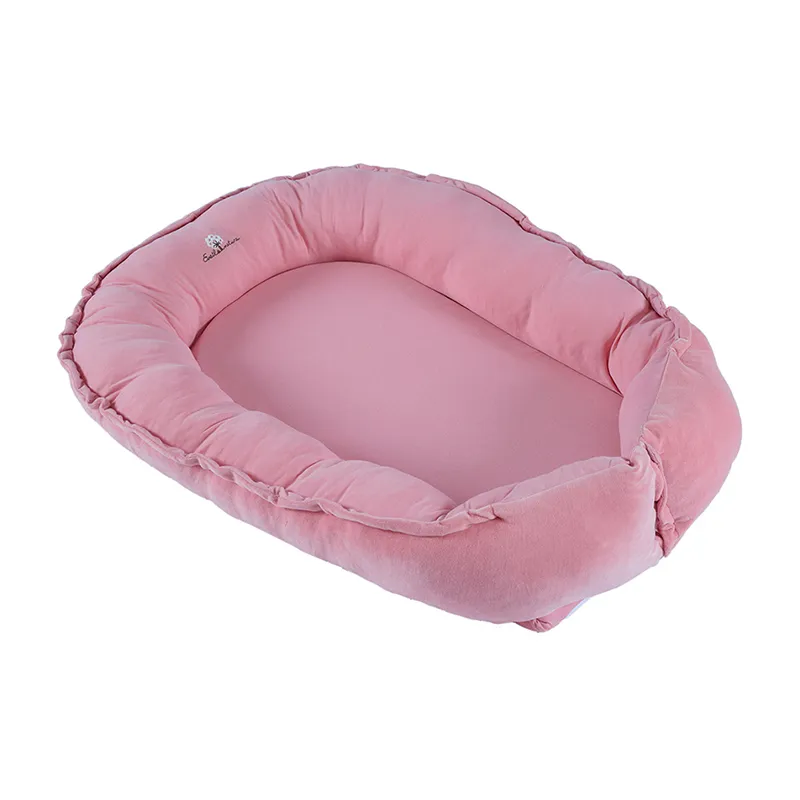 Cocon velours Coton BIO B. de rose - 32x65cm-0